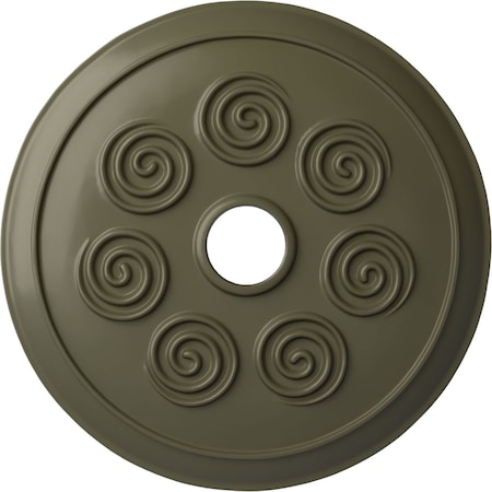 Ekena Millwork Spiral Ceiling Medallion (Fits Canopies up to 4"), 25 1/4"OD x 4"ID x 2"P, Painted Turtle CM25SPPTF